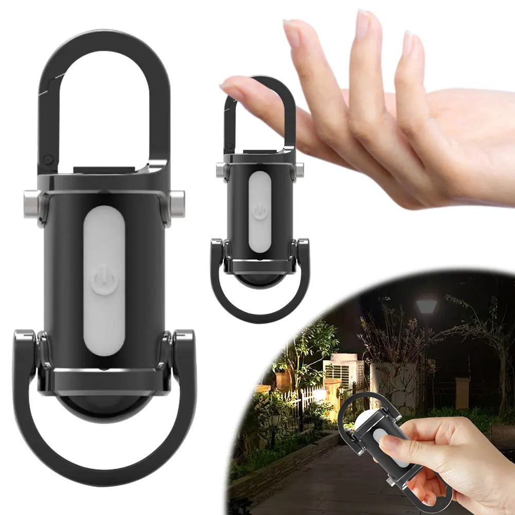 1200LM Super Bright Mini Keyring Torch LED Rechargeable Key Ring Torch for Outdoor Camping