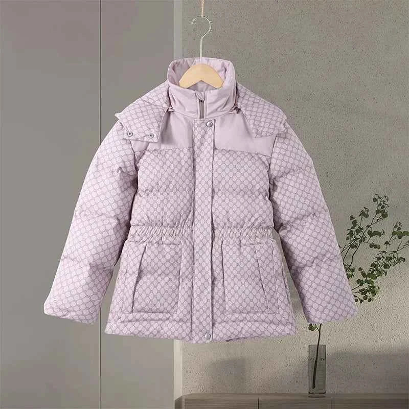 Printed Female Winter Cotton Quilted Jacket Hooded Thicken Zipper Single Breasted Long Sleeve 2025 New Casual Coat Loose Outwear