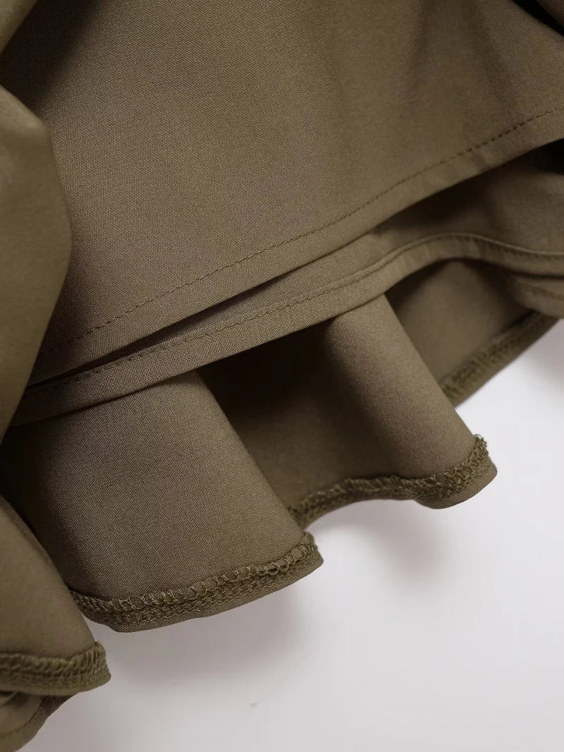 ETJ 2025  women's summer new sexy fashion hot girl style flouncy stacked decoration mid-waist short skirt pants