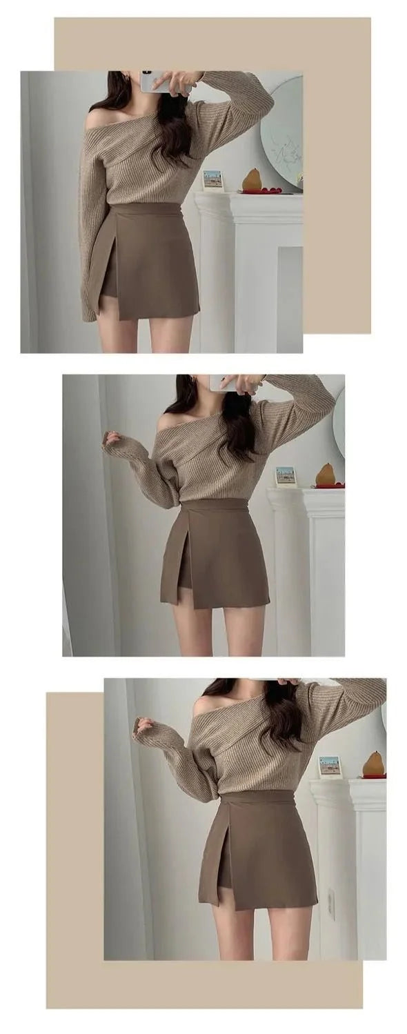 Summer 2023 High Waist A-line Skirt Shorts Skirt Split Skirt Women Ropa Mujer Mini Skirts Clothes for Women