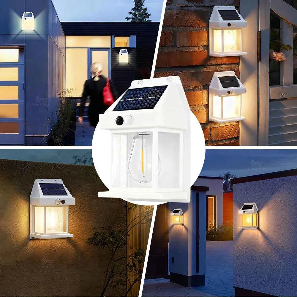 4pcs Vintage Solar Lights Outdoor Waterproof LED Motion Sensor Light Ambient Garden Accessories Wall Patio Garage Solar Light