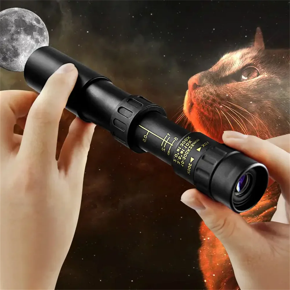 HD Zoom Monocular Telescope 10–300x for Long-Range Viewing