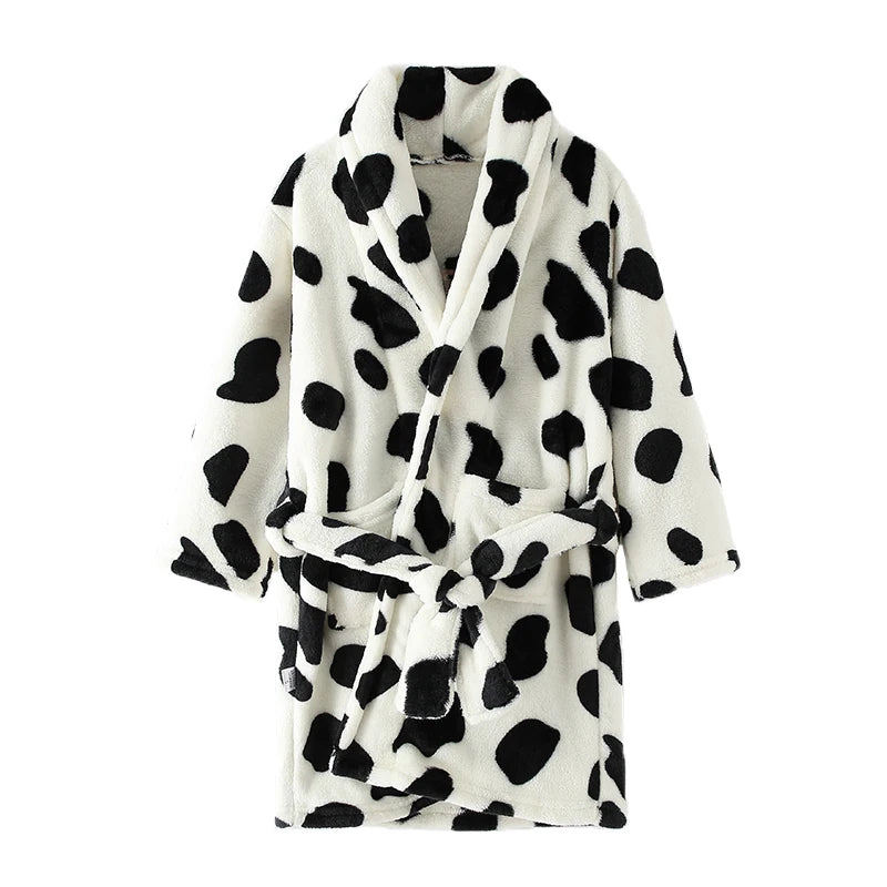 Children Flannel Pajamas Robe Autumn and Winter Kids Sleepwear Children Nightgown Soft Pajamas for Girl Boys Bathrobe 4-16 Years