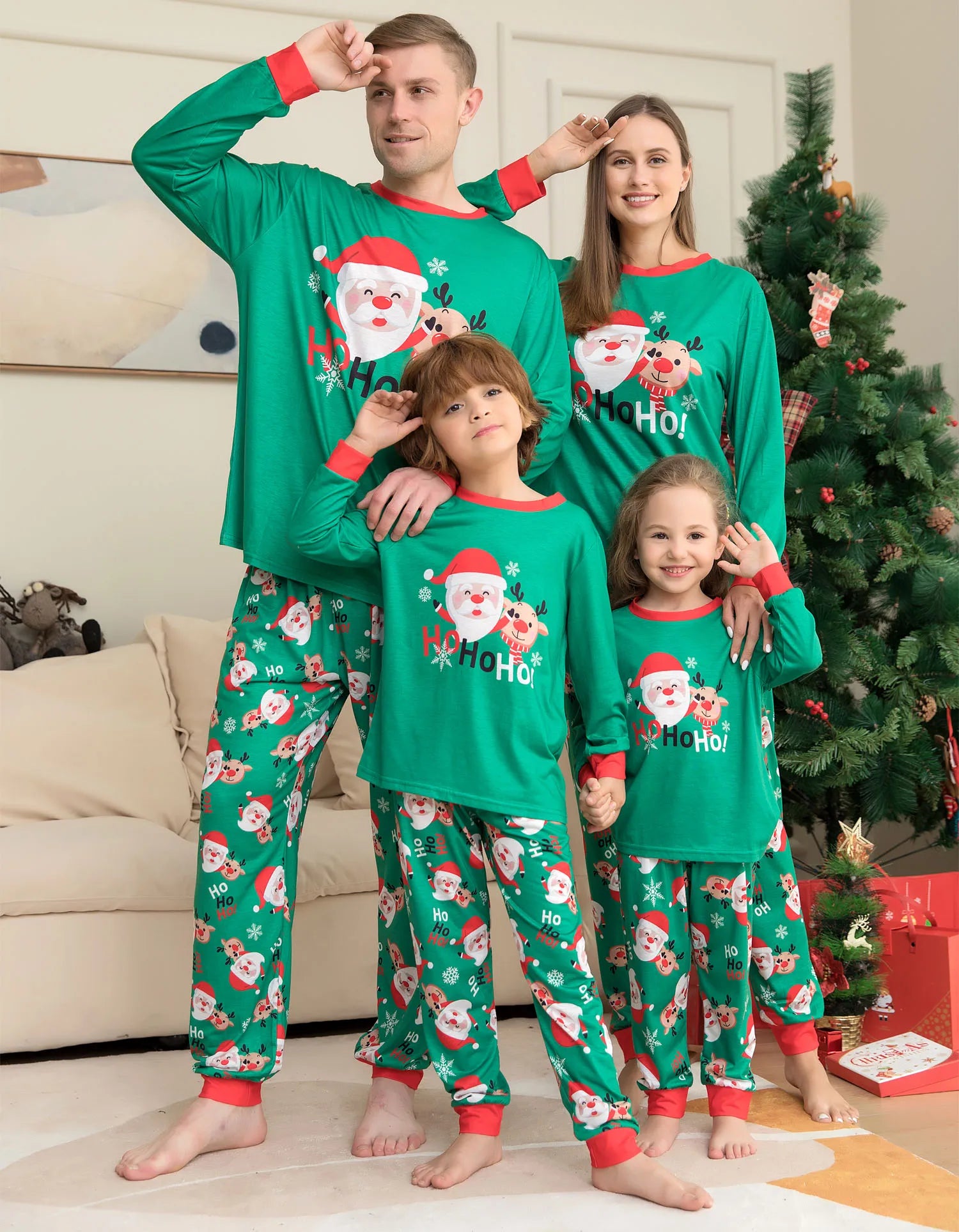 Christmas Family Pajamas Set 2025 Xmas Matching Outfit Adult Kids Women Pyjamas Clothes Mother And Daughter Father Son Sleepwear