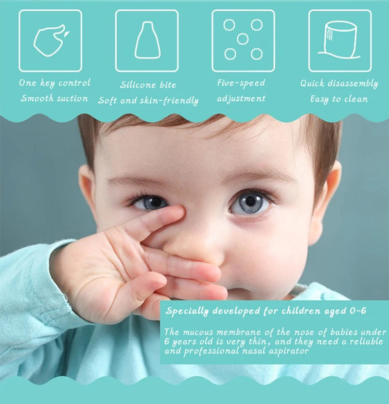 New Electric Baby Nasal Aspirator Electric Nose Cleaner Sniffling Equipment Safe Hygienic Nose Snot Cleaner For Newborns