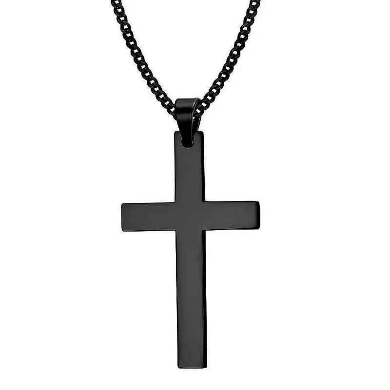 Fashion Cross Necklaces For Women Gold Silver Color Crucifix Pendant Chain Necklace Men Trendy Faith Prayer Jewelry