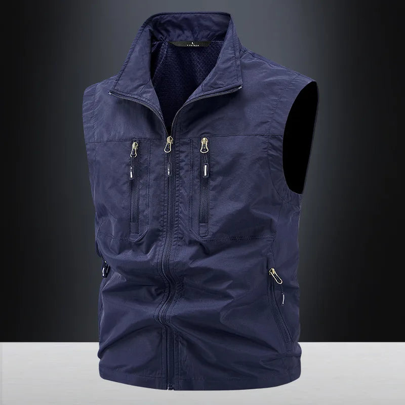 2026 New Waistcoat Men Middle-Aged Outdoor Fishing Summer Vest Casual Thin Tooling Waistcoat Large Size 5XL Vest