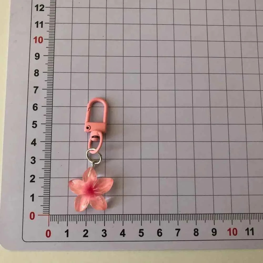 Sweet Colorful Jelly Flower Key Chain Color DIY Flower Cute Keychains Pendant Student Girls Resin Bag Pendant Keyring Jewelry