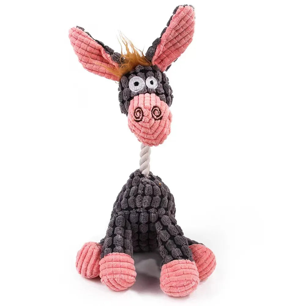 donkey Color Plush Donkey Dog Toy – Durable Squeaky Chew For Dogs