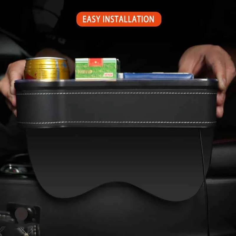 Car Seat Gap Filler Cup Holder 7 Colours Changing LED Car Crevice Storage Organizer Box With 2Usb Charger Car Accessories