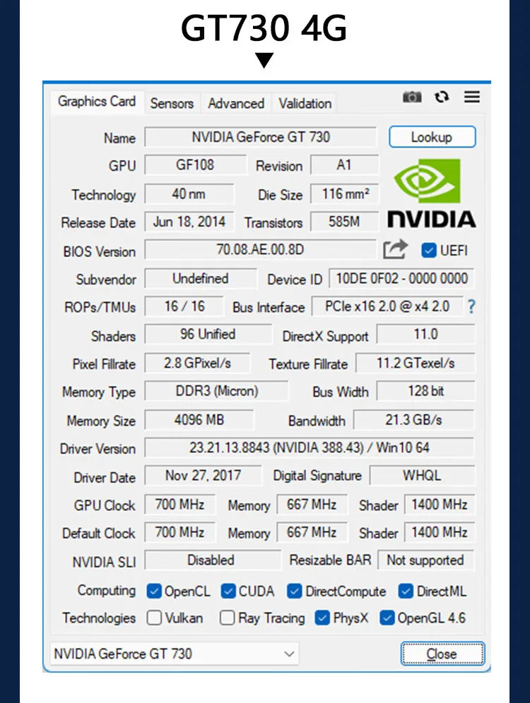 SRhonyra Low Profile Graphics Card 4GB GT730 RX550 GT1030 GTX1050 GTX1050Ti Half Height PCIe Video Card For SFF Thin ITX HTPC