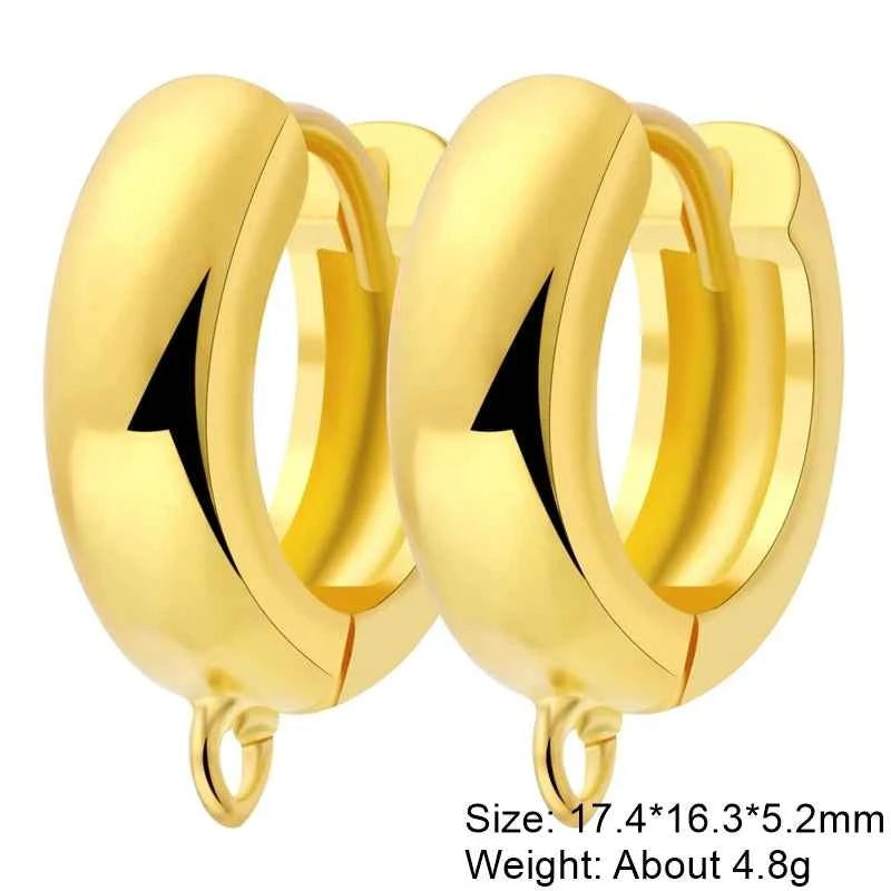 Juya Handmade 18K Real Gold Plated Earwire Fasteners Earring Hooks Accessories For DIY Women's Anti-Allergy Earrings Making