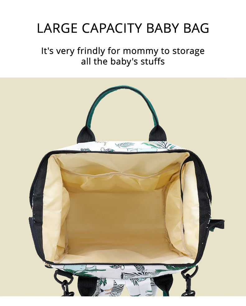 IYEAL Fashion Baby Nappy Bag Cute Animal Pattern Mommy Bag Multi Functional Large Capacity Diaper Bags for Babies Nursing Bags