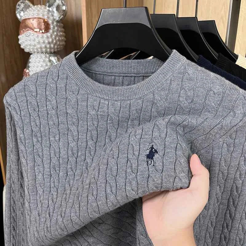 Hot High-End Luxury Man Long-Sleeved Knitwear Round Neck No Pilling No Fading Embroidery Spring New Sweater Leisure MensClothing