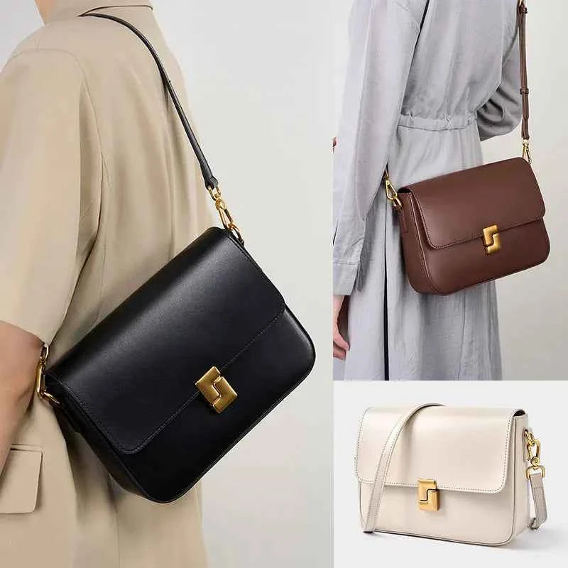100% Genuine Leather Women's Shoulder Bag High Quality Luxury Designer Crossbody Bags Fashion Cowhide Female Handbags