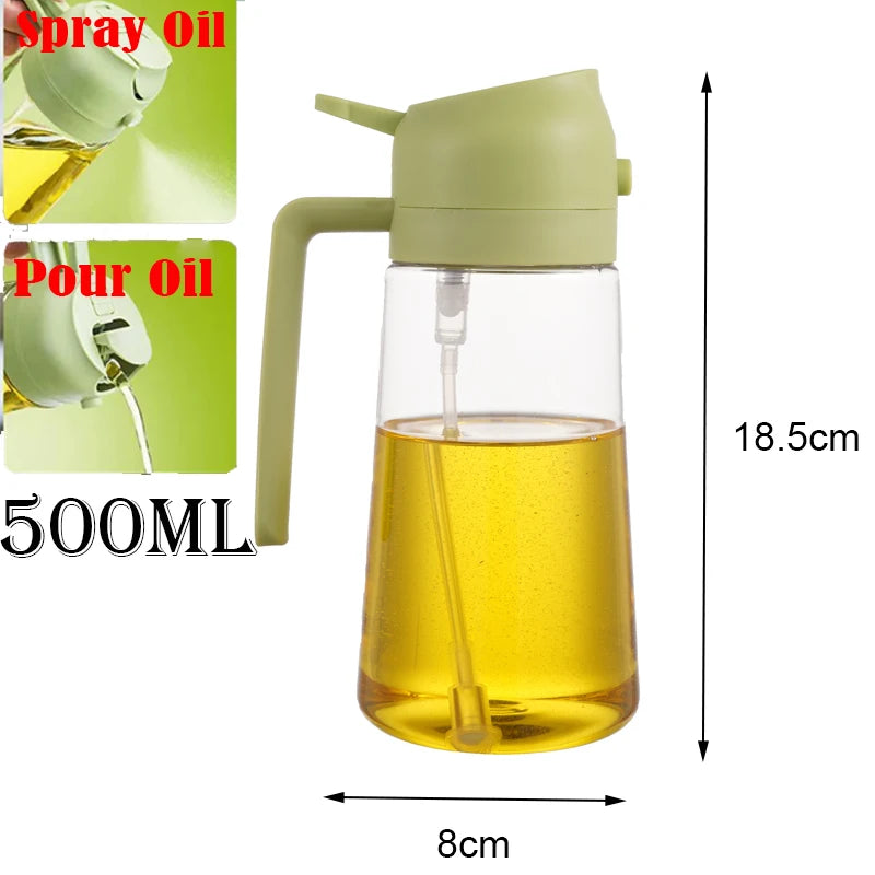 2in1 500ml Plastic Kitchen Oil Sprayer Spray Oil Olive Spray Bottle for Oil Dispenser BBQ Baking Roasting Picnic Kitchen Tool