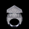 Custom Mansion House Design Iced Out Ring 925 Sterling Silver VVS Moissanite Diamonds Hip Hop Jewelry Luxury Men Women Gift
