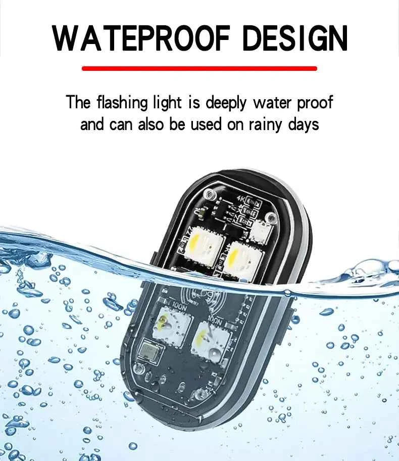 1/2/4pcs Wireless LED Strobe Lights Car Decor Atmosphere Light 8 Colors Rechargeable Led Lights Anti-Collision LED Warning Light