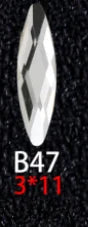 100PCS B41-80 Flat Bottom Special-Shaped Drill  Crystal Sleek Rhinestone 3D Manicure Nail Art Decoration Charms Jewelry