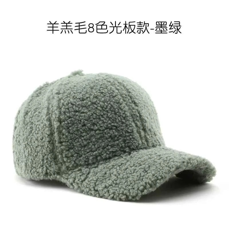 Autumn Winter Baseball Cap Women Artificial Lamb Wool Hats Keep Warm Cap Plush Baseball Caps Spring Baseball Cap Solid Sunshade