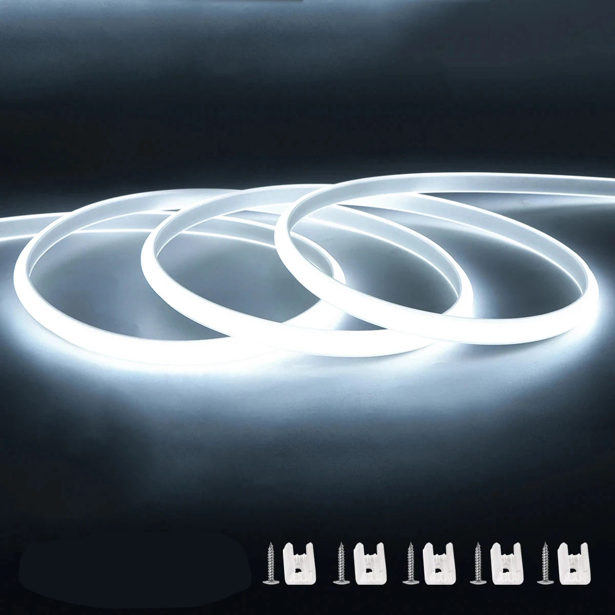 110V 220V Cob LED Strip Light Super Bright Waterproof with EU US Power Supply Switch 288 LEDS/m Warm/Neutral/White Outdoor Decor