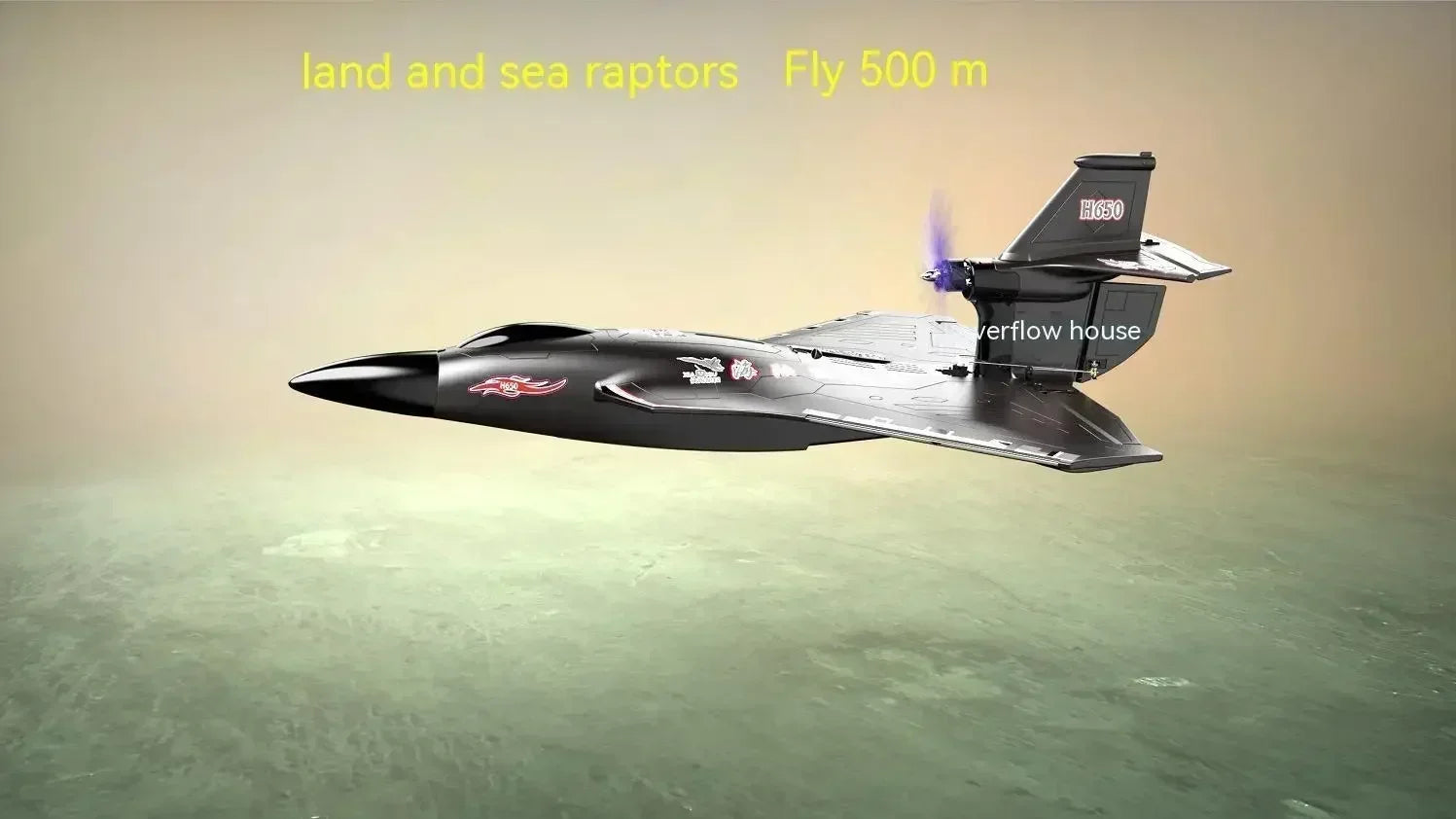 New H650 Raptor Water Land Air Fixed Wing Foam Waterproof Aircraft Brushless Motor Radio-controlled Aircraft Electric Aircraft