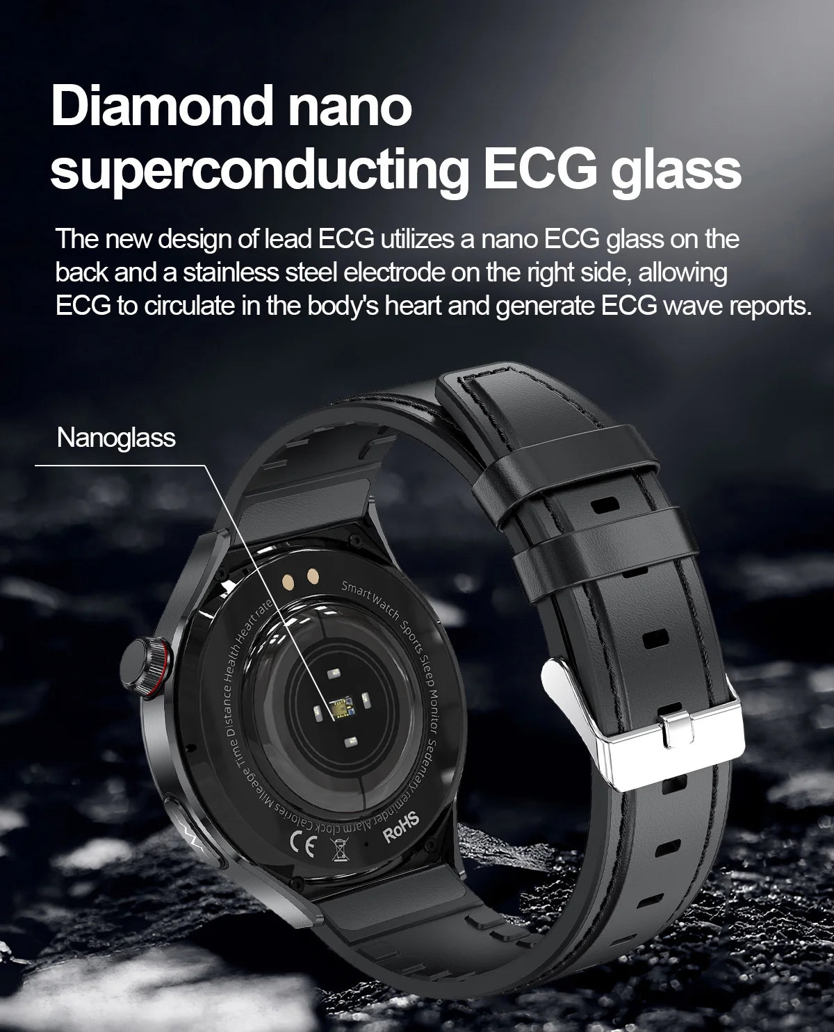 2025 High precision ECG Uric Acid Blood Fat Smart Watch Men Body Fat Blood pressure Heart rate Pulse Health  Watches