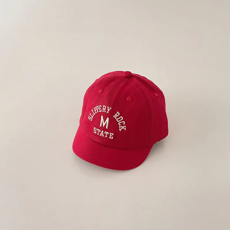 Summer Baby Baseball Hat Letter Embroidery Kids Peaked Cap for Boy Girl Solid Color Children Adjustable Sun Hats Gorras 아기모자
