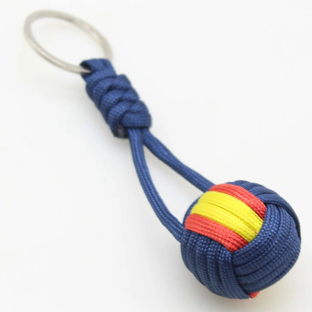 Militar Parachute Woven Rope Ball Portable Chaveiro Lanyard Key Ring Monkey Fist Key Chains, Outdoors Survival Tool Jewelry