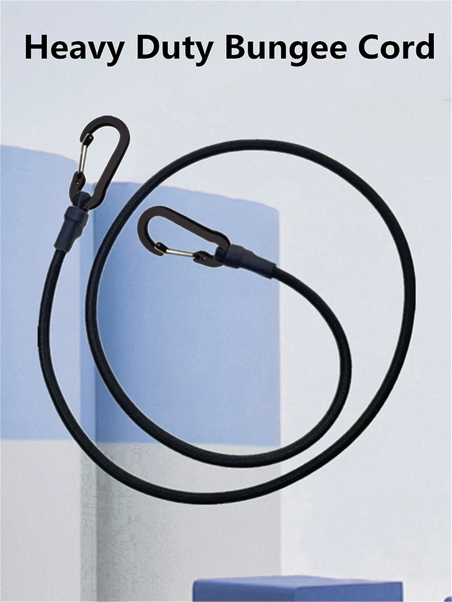 150CM-210CM Heavy Duty Bungee Cord Elastic Tie Strap String Carabiner Hooks Cycling Luggage Packing Ropes Camping  Accessories
