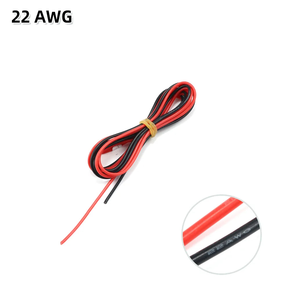 10m/lot Silicon Wire 8 10 12 14 16 18 20 22AWG Heatproof Soft Silicone Silica Gel Wire Cable (5m Red+5m Black) DIY Part