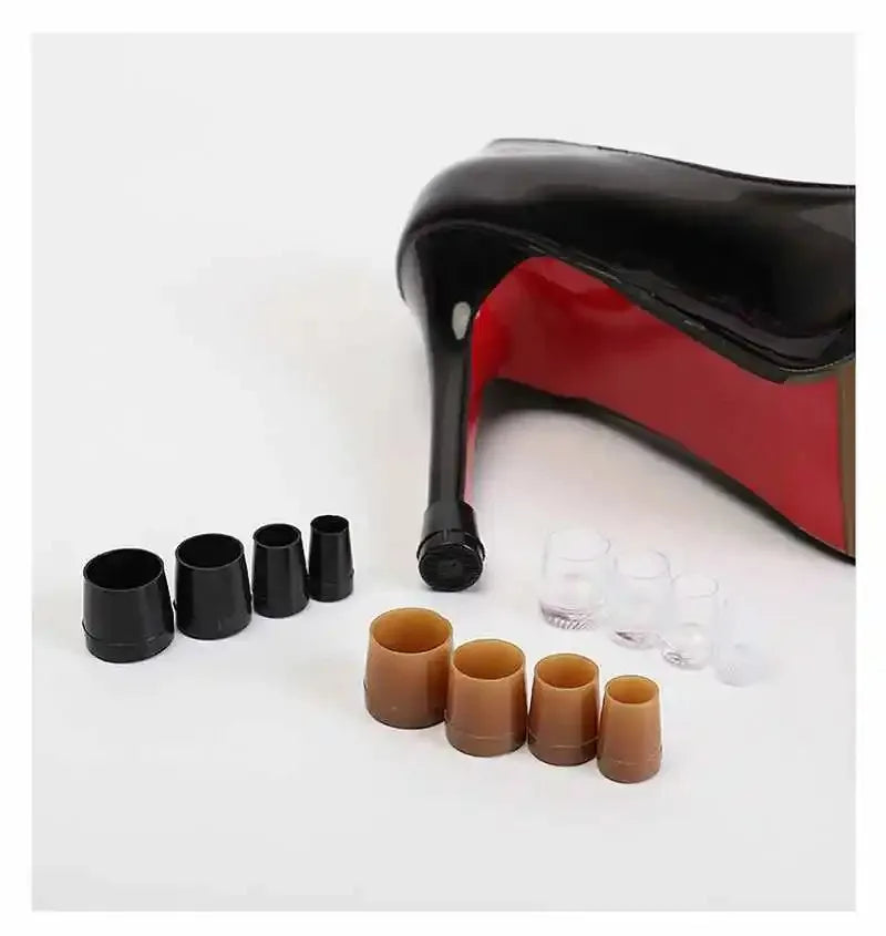 Thin Heel Protector Silicone Non-slip Wearable Heel Cover Round Woman High Heels Protective Cover TPU/PVC Material Soft Damping