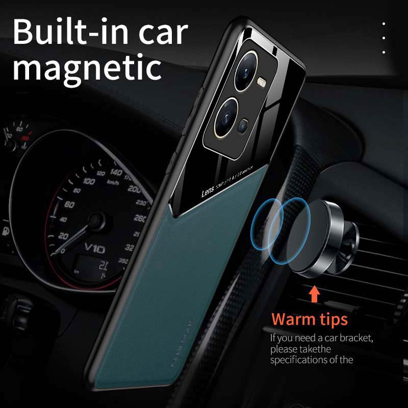 Luxury Magnetic Leather Glass Phone Case For VIVO V25 V25E Pro Ultra Thin Soft Matte Back Camera Protector Film Cover Shell