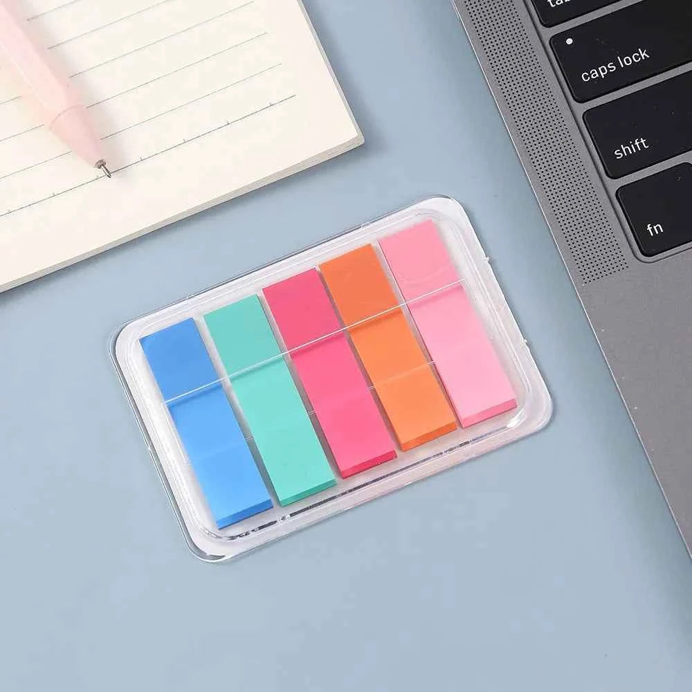 Box Transparent Fluorescent Index Tabs Pet Classification Flags Sticky Note for Page Marker Planner Stickers