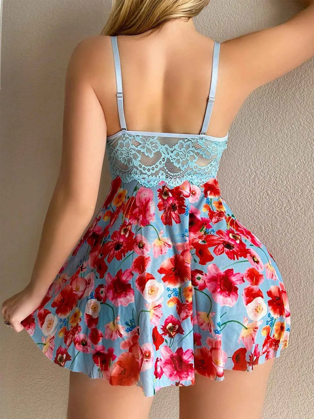 Diccvicc Sexy Nightgown Woman Print Floral Romantic Lingeries Attractive Sleepwear Summer Pajamas Intimate Babydoll New Dresses