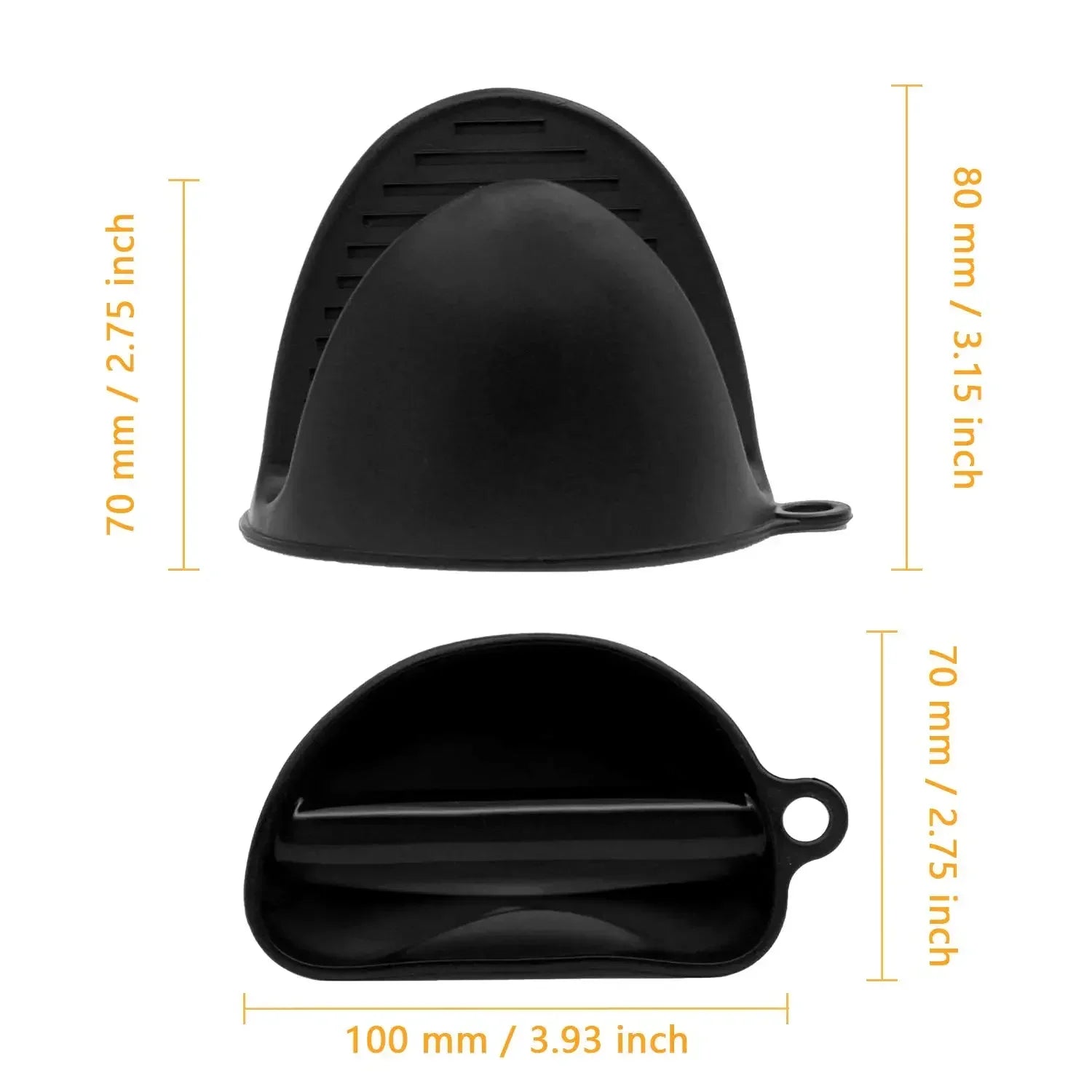 2PCS Oven Mitts Silicone Oven Glove Heat Resistant Pinch Mitts Anti Scalding Non Slip Gloves Clips Pot Holder Baking Oven Mitts