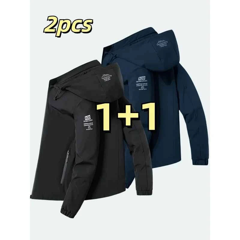 Windproof detachable hooded jacket Korean style trendy loose fashion casual men's jacket