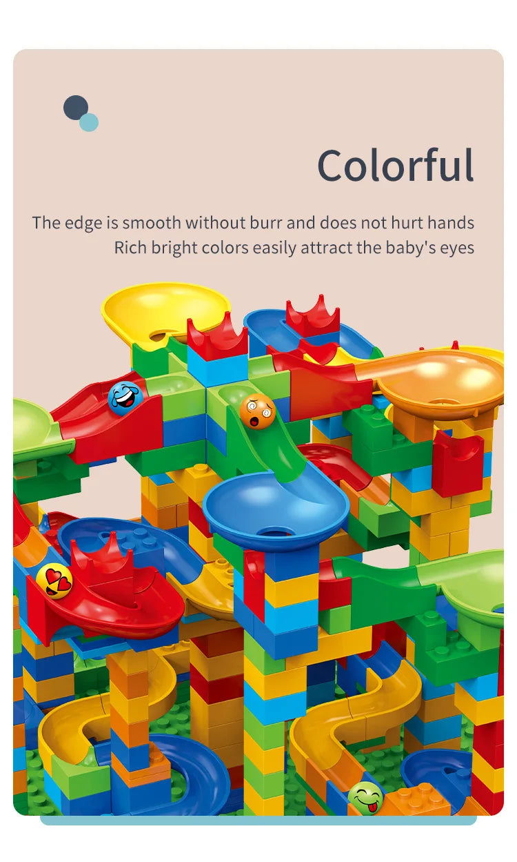 84-504PCS Marble Race Run Blocks Maze Ball Track Toy Compatible city Building Blocks Funnel Slide Blocks Toys DIY Bricks Toys