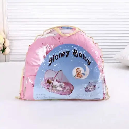 Baby Bed Infant Mosquito Nets Foldable with Cotton Pillows Portable Folding Baby Bedding Crib Netting Mosquito Prevention