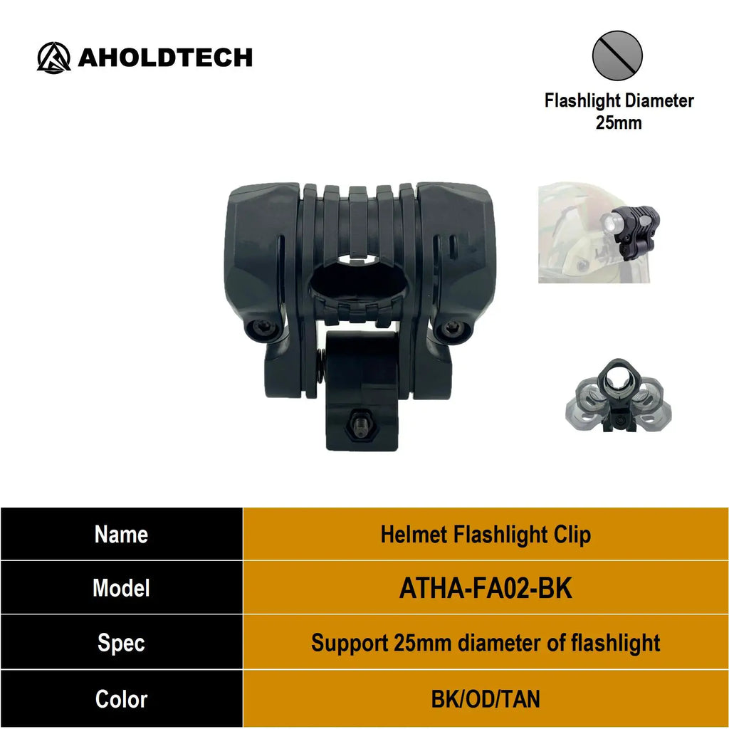 Aholdtech Tactical Bulletproof Helmet Accessories Flashlight Holder Light Clamp And NVG Mount Connector for Gopro Hero Cameras