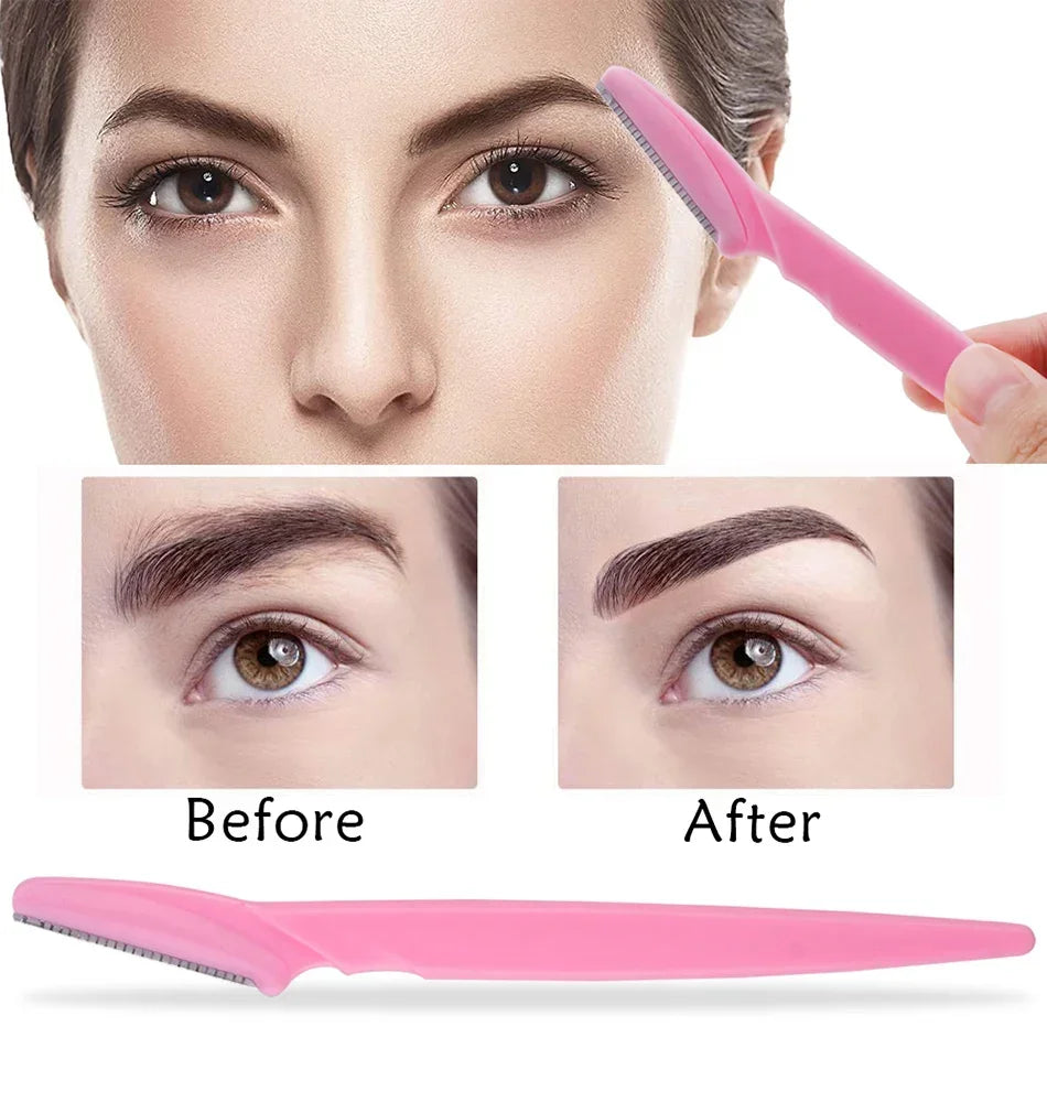 3/10Pcs  Eye Brow Epilation Hair Removal Cutters Safety Knife Makeup Scraper Eyebrow Trimmer Blade Women Face Shaver Portable