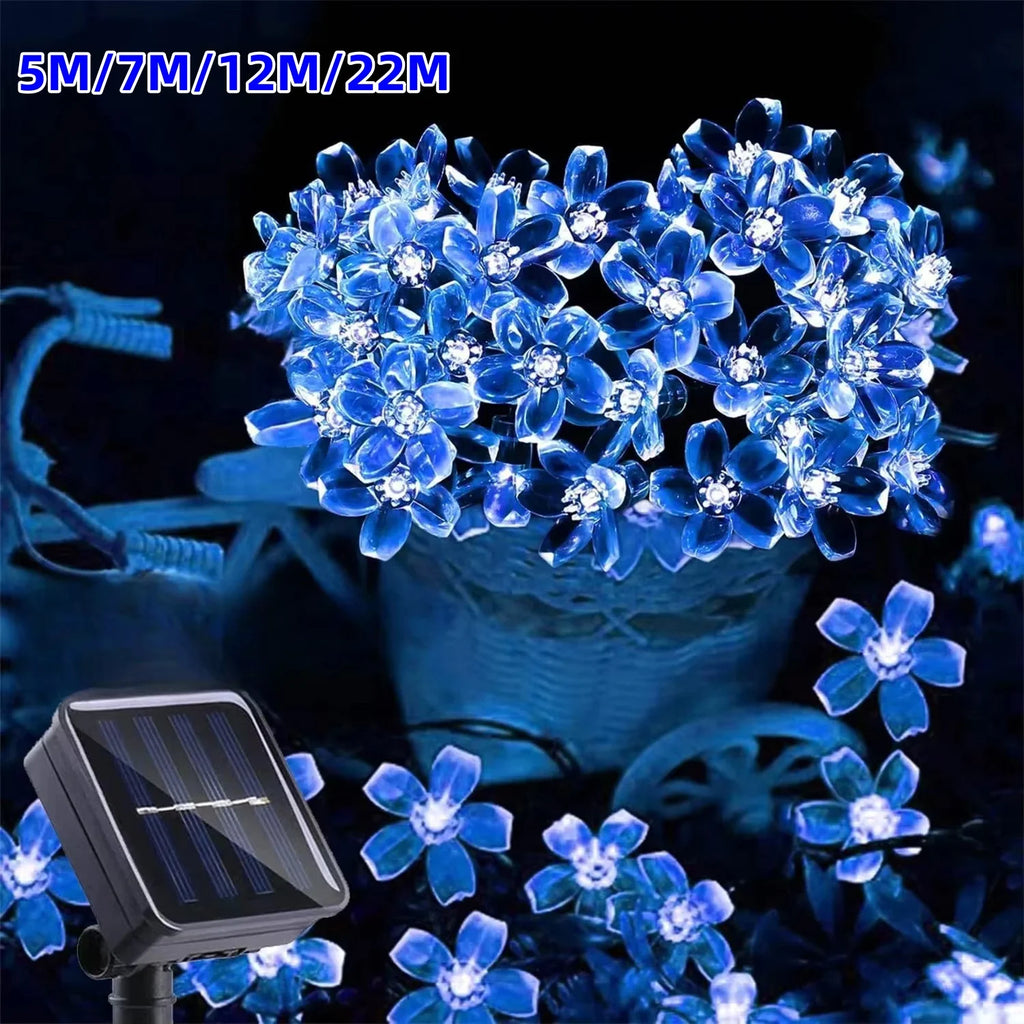 Solar Garden Lights Outdoor Solar Flower String Lights Solar Outdoor Lights Waterproof  Flower Lights Garden Decoration Outdoor