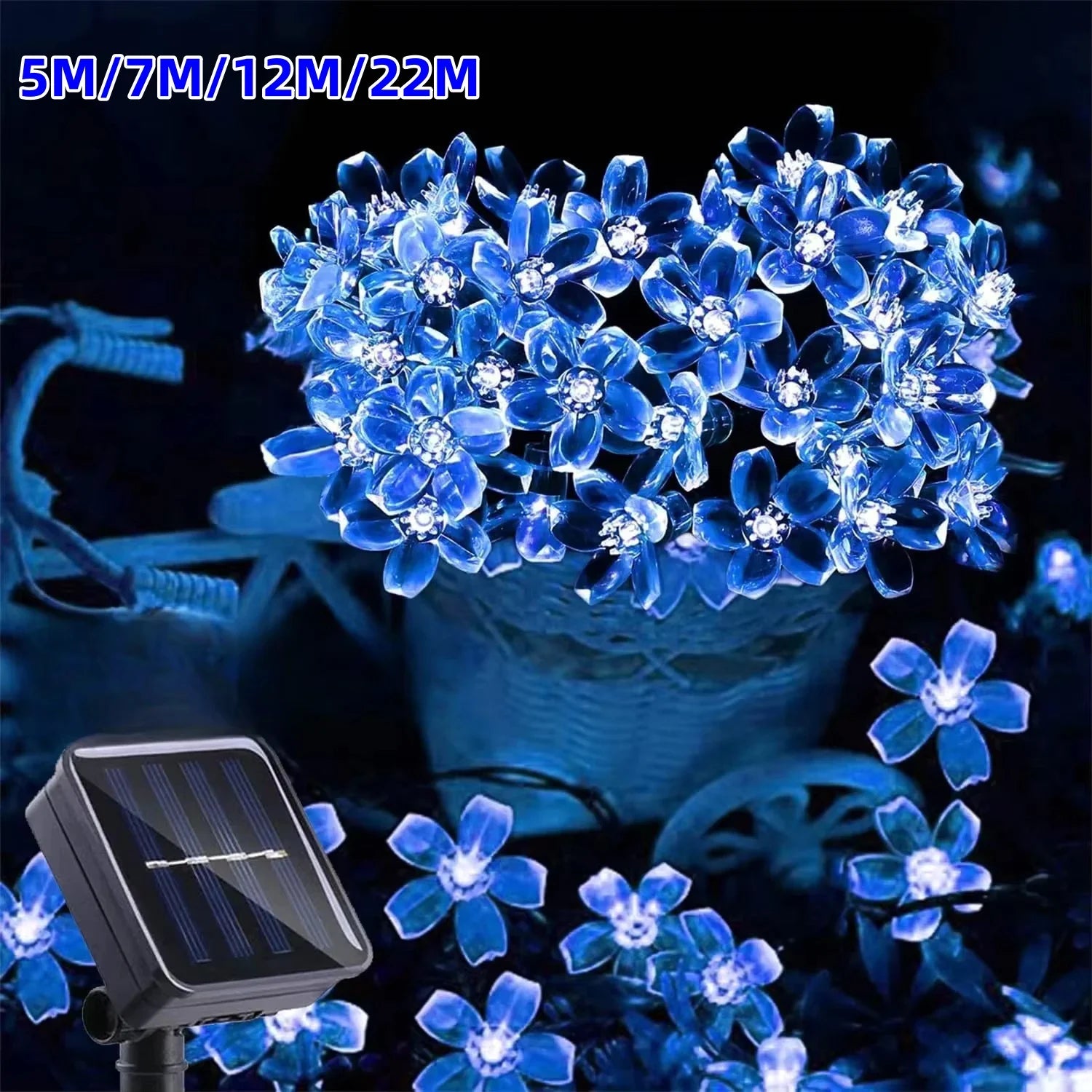 Solar Garden Lights Outdoor Solar Flower String Lights Solar Outdoor Lights Waterproof  Flower Lights Garden Decoration Outdoor