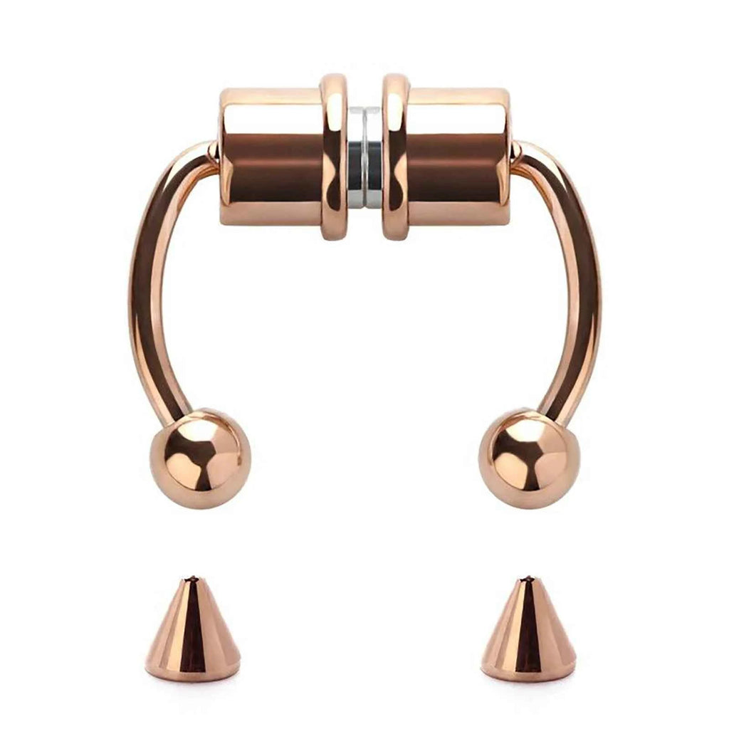 Stainless Steel Magnetic Nose Ring - Fake Non-Piercing Horseshoe Hoop, Clip-on Septum Jewelry