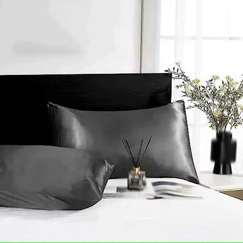 2pcs Satin Silk Pillowcase for Hair and Skin, Coral Pillow Cases Standard Size Set of Super Soft Pillow Case