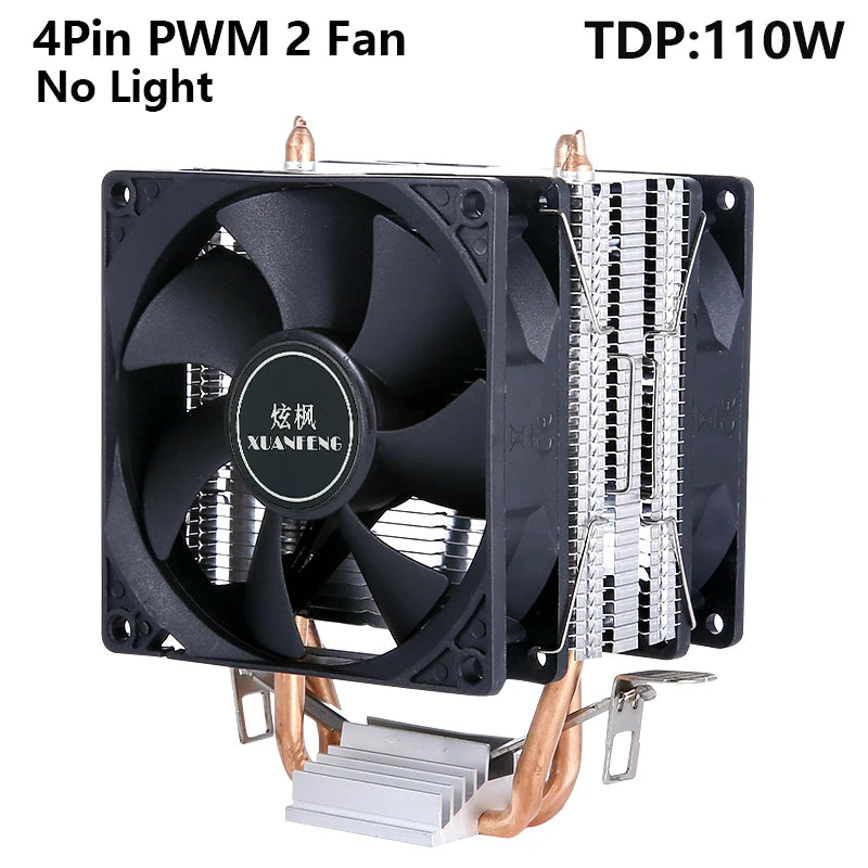 CPU Efficient Cooler Fan 90mm 4pin/PWM PC Tower Type Radiator 2/4/6 Heat Pipe Install LGA2011 X79 X99 115x 1200 1700 AMD AM3 AM4
