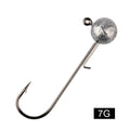 4PCS High Carbon Steel Jig Heads Fishing Hook 5g 7g 10g Long Shank round Ball Weights for Soft Lure Worm Accessory
