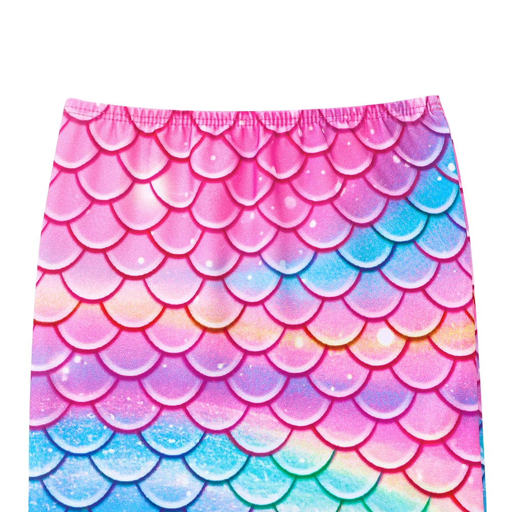 Girls One-Piece Mermaid Tail Swimsuit, Cute Beach Bathing Suit, Children Performance Cosplay Costume, Kids Dress Up Clothes
