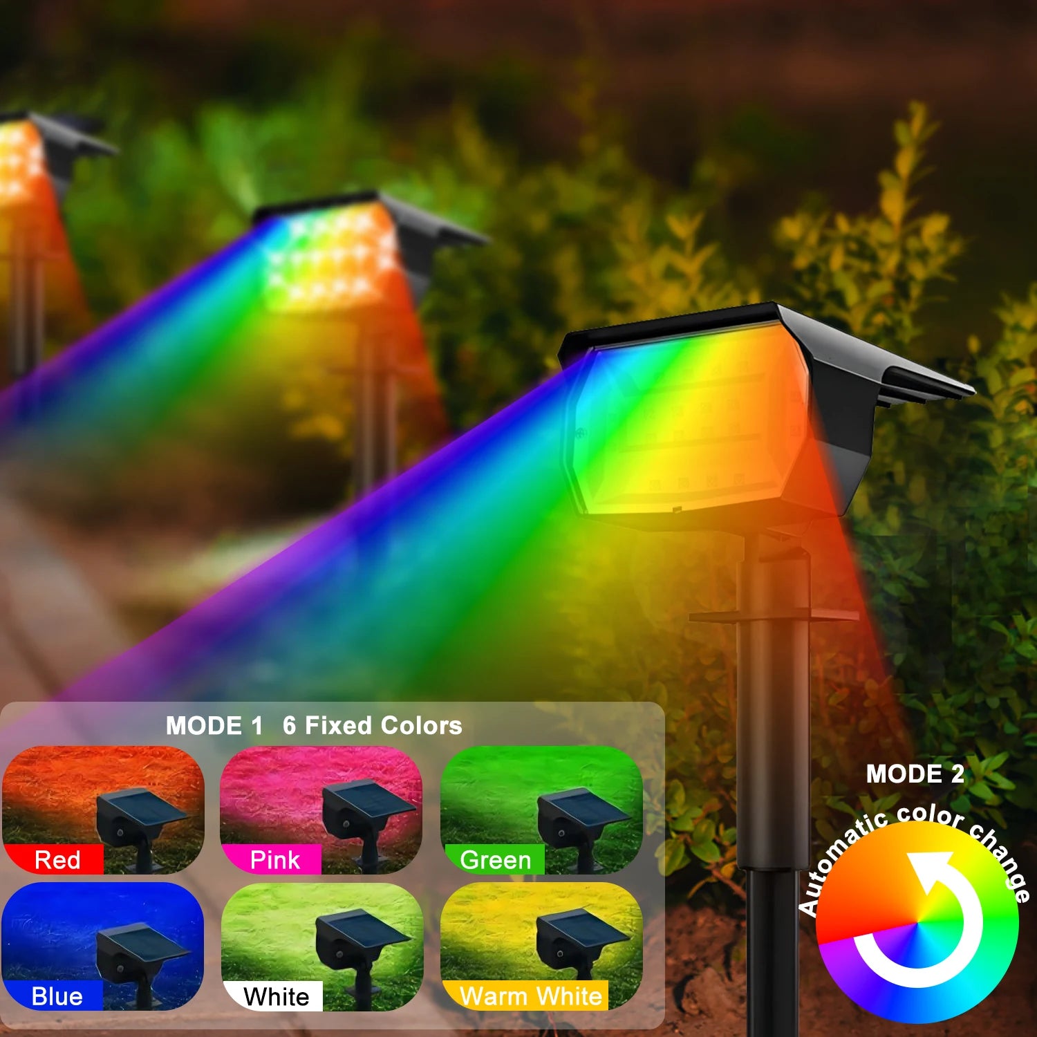 1/2/4PCS Solar Spot Light 68/72 LED Outdoor Garden Solar Landscape Spotlights Waterproof 3 Modes Wall Light Door Backyard Garage