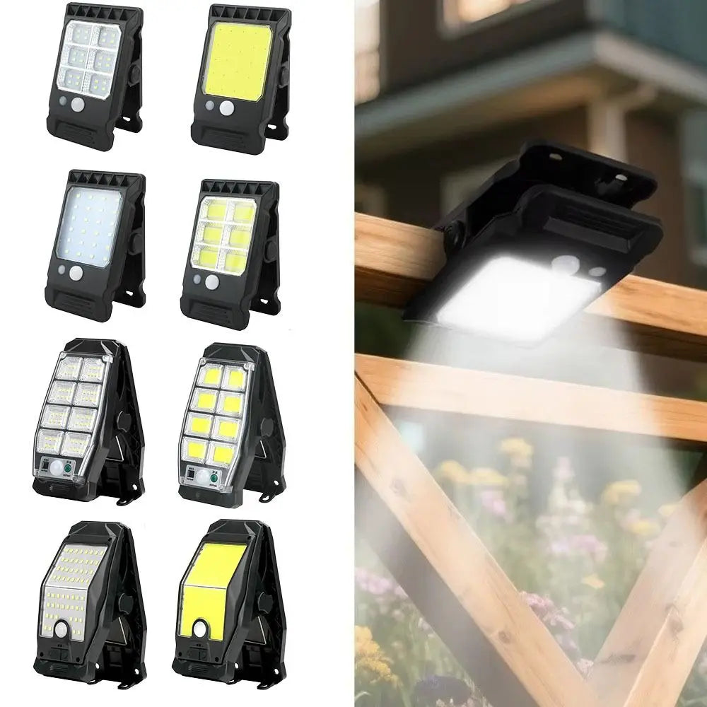 Motion Sensor Solar Garden Lights Solar Powered 3 Modes Solar Clip-on Lamp Waterproof Easy To Install Garden Wall Light